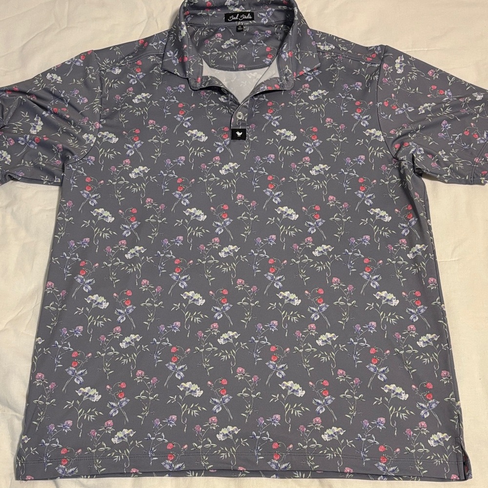 Bad Birdie floral polo shirt